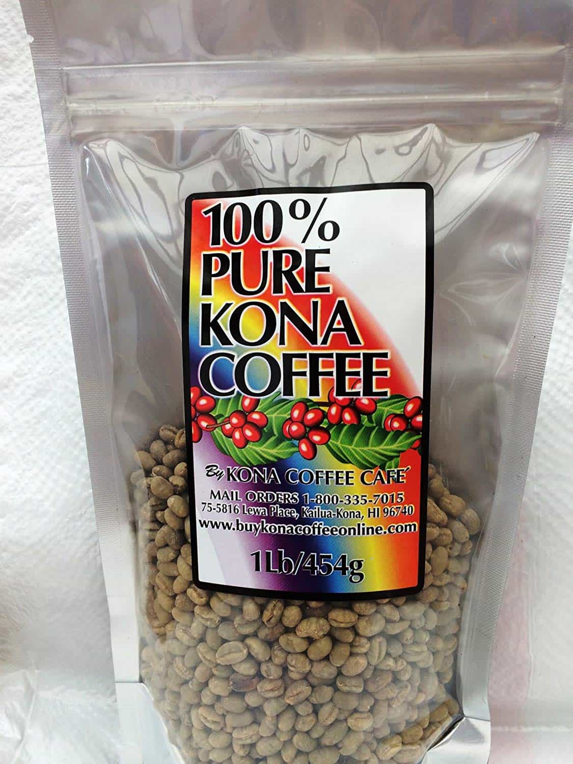 100% Kona Peaberry Green Coffee Beans