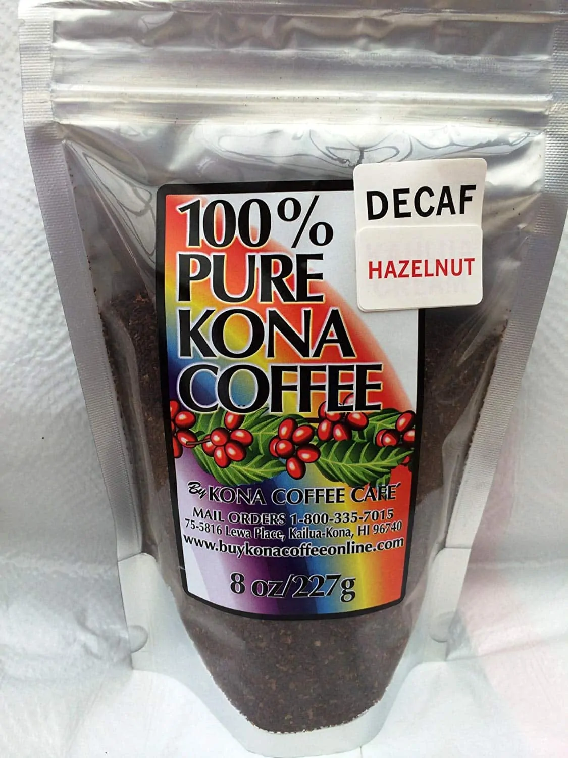 Decaf Kona Coffee, Hazelnut Flavored